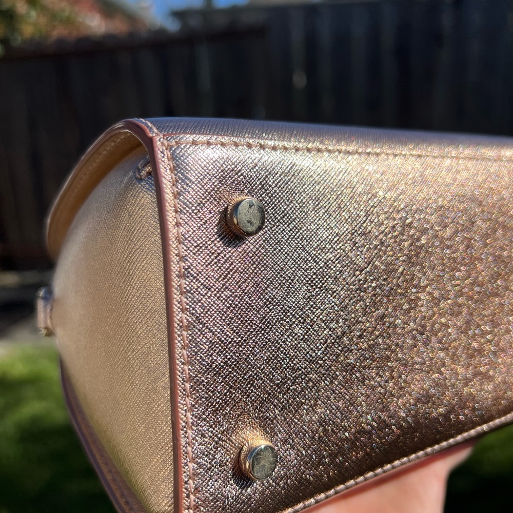 KATE SPADE ROSE GOLD METALLIC SATCHEL - Picture 7 of 13